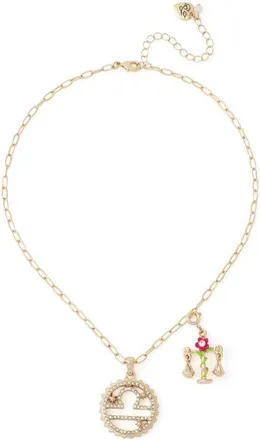 Betsey Johnson Gemini Charm Pendant Necklace in Fuchsia-Libra at Nordstrom