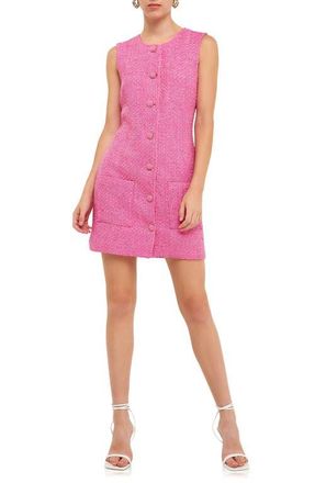 endless rose Sleeveless Tweed Minidress in Berry at Nordstrom, Size X-Small