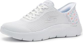 Skechers Womens Go Walk Flex Lily Rose Hands Free Slip-ins, White, 8.5