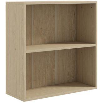 HOMCOM Bookshelf Display Storage Shelf With 2 Compartments For Study - Natural wood finish | TJ Hughes