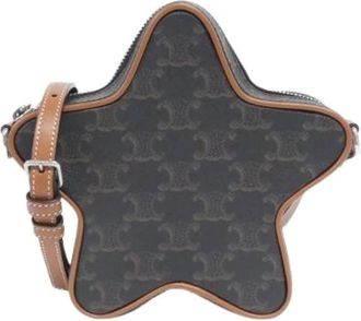 Celine Pre-owned Cross Body Bags, female, Brown, Size: ONE SIZE Pre-owned Vintage Canvas Cross Body Bag