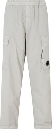 C.P. Company Gray Flatt Nylon Loose Cargo Lens Water-Repellent Pants