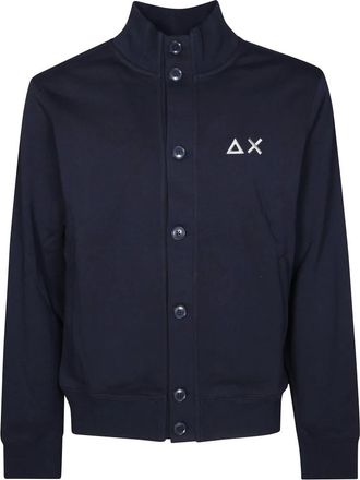 Sun 68 Truien & Vesten, Heren, Blauw, L, Basic knoopvest