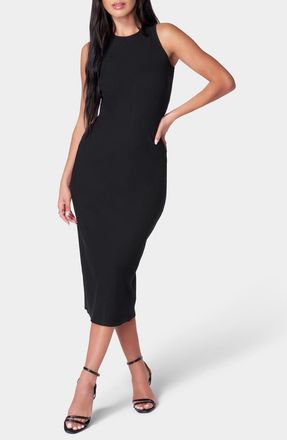 Bebe Ribbed Midi Tank Dress in Black at Nordstrom Rack, Size X-Small