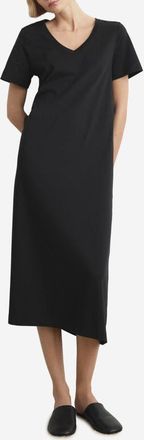 Mango Short Sleeve Cotton Nightgown in Black at Nordstrom, Size Medium