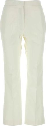 Jil Sander Witte Katoenen Broek - Dames - Wijde Broeken - Wit - XS - Katoen - Broeken