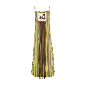 Alemais Clover Katoenen Midi Jurk - Dames - Casual kleedjes - Bruin - 2XS - Katoen - Kleedjes