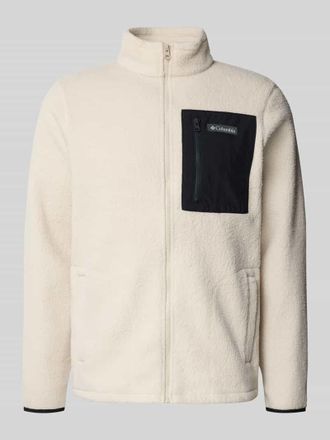 Columbia Fleecejacke mit Brusttasche und Label-Stitching Modell Jasper in Kitt, Größe XXL