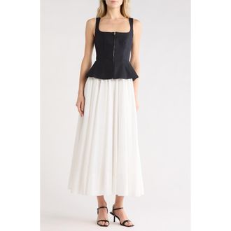 SIMKHAI Jolynn Sleeveless Midi Dress in Black Multi at Nordstrom Rack, Size 00