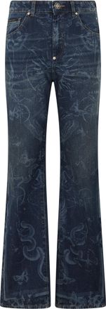 Philipp Plein Straight Cut Jeans Butterfly Tattoo