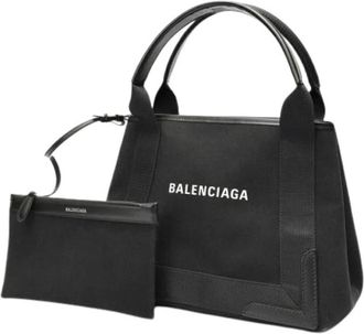 Balenciaga Pre-owned Canvas Tote Bag - Dames - Vintage Shopper - Zwart - ONE Size - Leer - Vintage