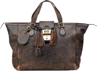 Gucci Pre-owned Handbags, female, Black, Size: ONE SIZE Pre-owned Leather Handbag