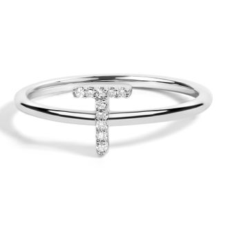 House of Brilliance 10K Gold Diamond Accent Initial A-Z Ring
