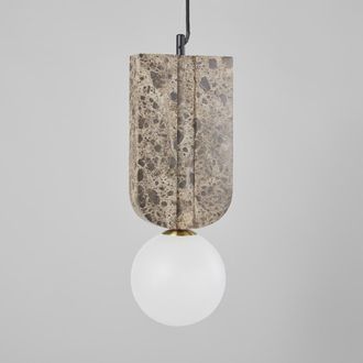 Maisons du monde L&aacute;mpara de techo de m&aacute;rmol multicolor con esfera opaca