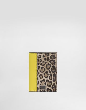 【D&G】DOLCE&GABBANA Printed Leather Passport Holder Dolce & Gabbana leopard-print Leather Passport Holder