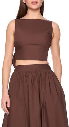 Susana Monaco Open Bow Back Cotton Poplin Top in Brown at Nordstrom Rack, Size X-Small