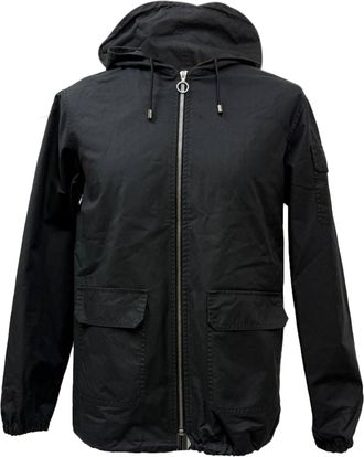 A.P.C. A. P.C. Zipped Hooded Jacket with Pockets in Black Cotton