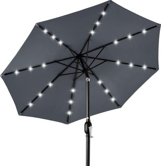 Best Choice Products 10ft Solar LED Lighted Patio Umbrella w/ Tilt Adjustment, UV-Resistant Fabric