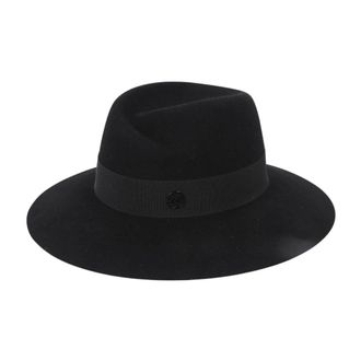 Maison Michel Hats, female, Black, Size: L Virginie Felt Hat