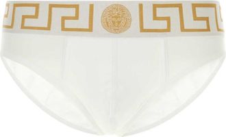 Versace White stretch cotton brief