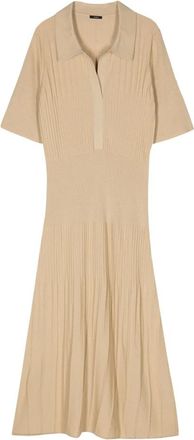 Joseph Maxi-jurk van fijne merinowol - Dames - Kleedjes - Beige - L - Wol - Kleedjes
