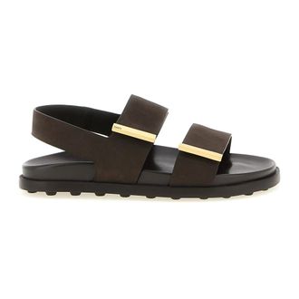 Tod's Tods, Flat Sandals, female, Brown, Size: 6 1/2 US Nubuck Sandals