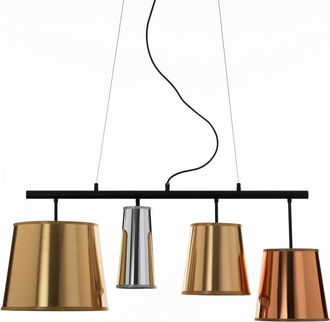 Oresteluchetta L&aacute;mpara de ara&ntilde;a de metal negro mate cm. L.93 p.30 h.40