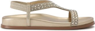 Kurt Geiger Womens Rowe Sandals - Gold Fabric - Size UK 6