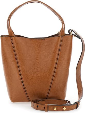 Chlo&eacute; Womens Shoulder Bag Spin Brown Leather