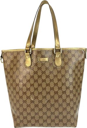 Gucci Gg Crystal Tote Shoulder Bag Beige (Authentic Pre-Loved)