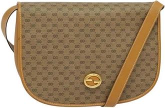 Gucci Pre-owned Leather gucci-bags - Dames - Vintage Schoudertas - Beige - ONE Size - Leer - Vintage