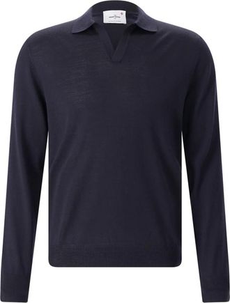 Gran Sasso Longsleeve - Heren - Polos - Blauw - 3XL - Wol - Tops