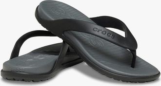 Crocs Mens Crocs COAST FLIP Mens Flip-flops Black/Slate Grey - Multi - Size: 11