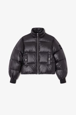 Ganni Black Short Puffer Jacket - Size 32 Recycled Nylon