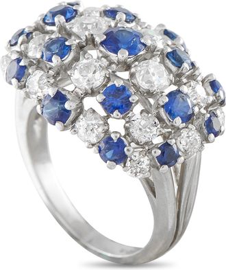Luxury Bazaar Platinum 1.40ct Diamond and Sapphire Ring MF11-043026