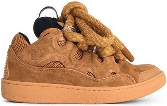 Lanvin Curb Beige Leather Blend Sneakers