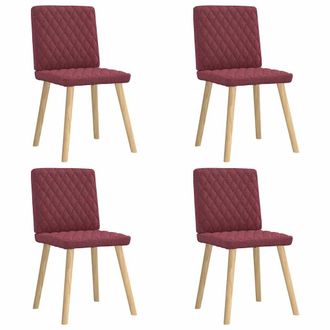 vidaXL Sedie Da Pranzo 4 Pz Rosso Vino In Tessuto - Vidaxl