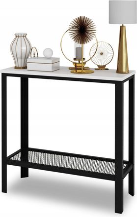 OEM Consola Atornillada Con Estante De Malla, Estilo Loft, Para Pasillo, Color Negro Y Blanco Mate