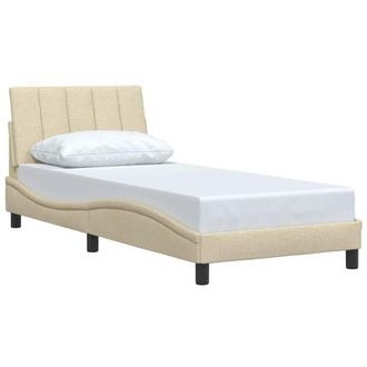 vidaXL Estructura De Cama Sin Colch&oacute;n Tela Crema 80x200 Cm Vidaxl