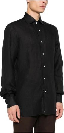 Isaia Overhemden, Heren, Zwart, 4Xl, Km 304 Mc 10Tc 03 Shirt