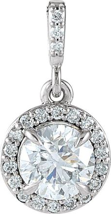 Diamond2Deal 14k Gold 1/2ct Lab-Grown Diamond Halo-Style Pendant