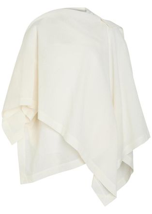 Issey Miyake All Squares Cape-effect Asymmetric Paper-blend top - White - 2