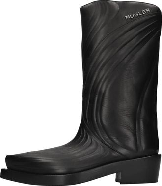 MUGLER Boots zwart - Dames - Cowboylaarzen - Zwart - 37 EU - Leer - Schoenen