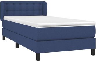 vidaXL Cama Box Spring Con Colch&oacute;n Tela Azul 90x200 Cm Vidaxl