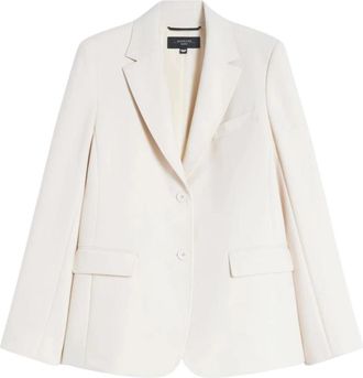 Max Mara Viscose-blend Canvas Blazer - Dames - Blazers - Wit - S - Leer - Jassen