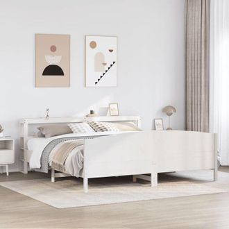 vidaXL Vidaxl - Cama Sin Colch&oacute;n Madera Maciza De Pino Blanca 180x200 Cm