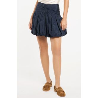 Cinq &agrave; Sept Kaldi Bubble Hem Miniskirt in Navy at Nordstrom, Size 00