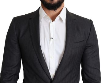 Dolce & Gabbana Mens Black Wool Single Breasted Coat Martini Blazer Virgin Clothing