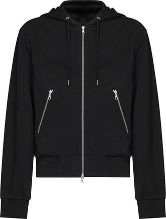 Dries Van Noten Truien - Heren - Vesten met rits - Zwart - M - Wol - Hoodies & sweatvesten