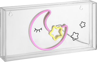Jonathan Y Designs Moon Contemporary Glam Acrylic Box USB Operated LED Neon Light in Pink/yellow at Nordstrom